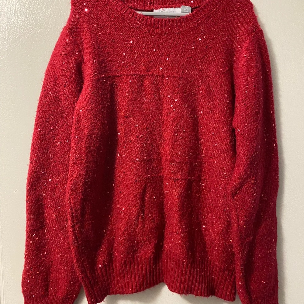 Girls’ Red Glitter Sweater - Size 7